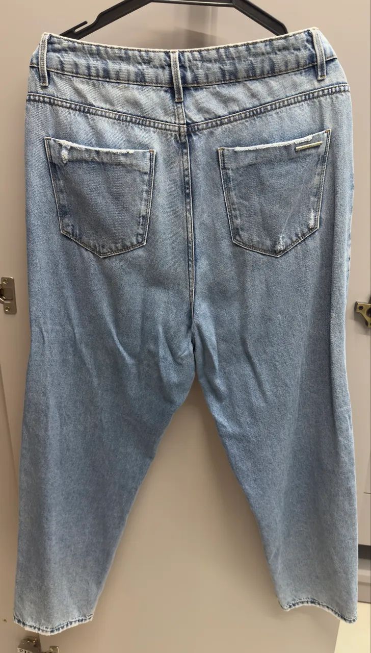 calça jeans mom lado avesso - Foto 2