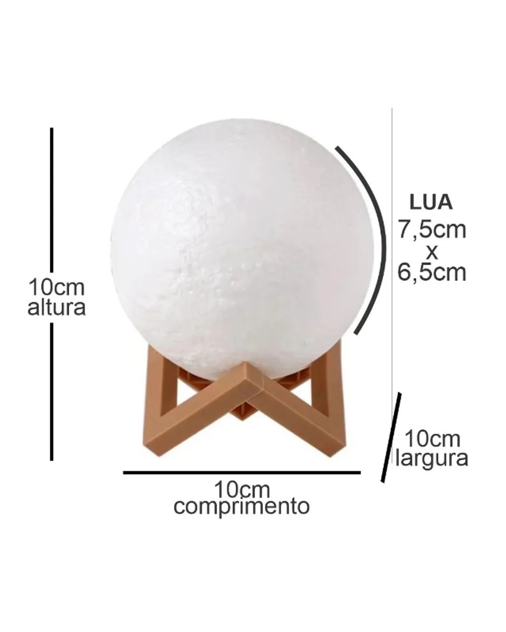 Luminária Temática Lua Cheia Decoração Quarto - Foto 3