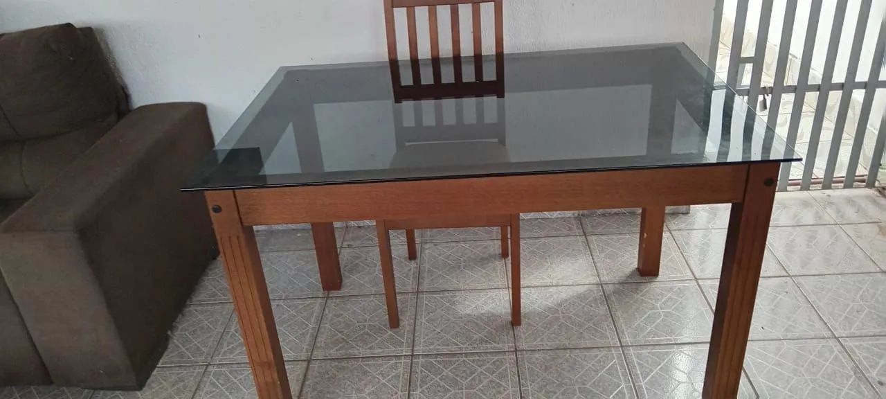 Conjunto de mesa tampa de vidro  - Foto 2
