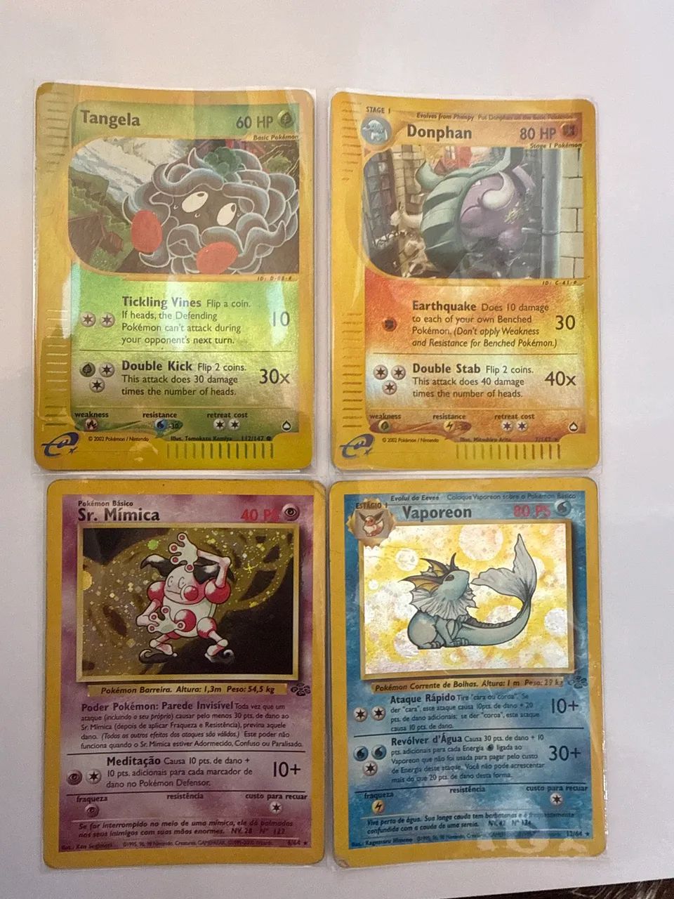 Carta Pokémon 1999 e 2002 rara