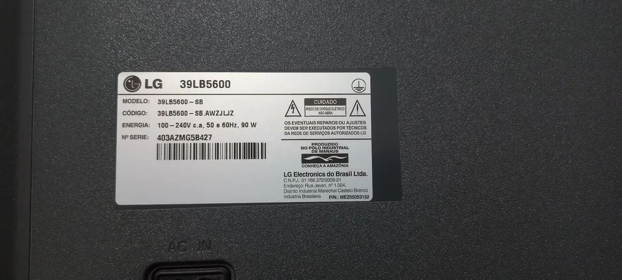 Tv Samsung com LED queimado 