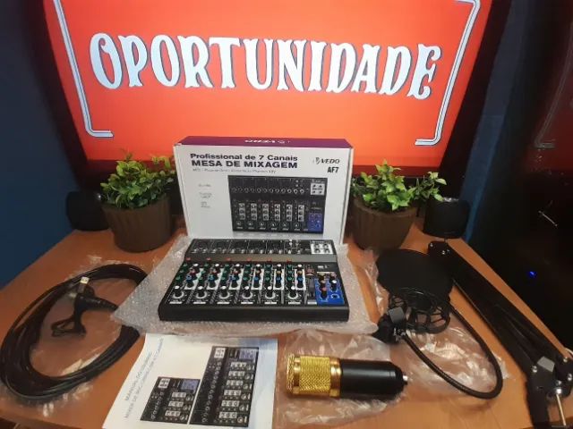 Mesa de Som + Microfone + braço articulado+ Pop filter  NOVO! - Foto 3