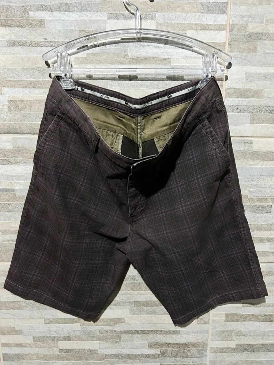 Bermuda xadrez marrom Lacoste 46 - Foto 5