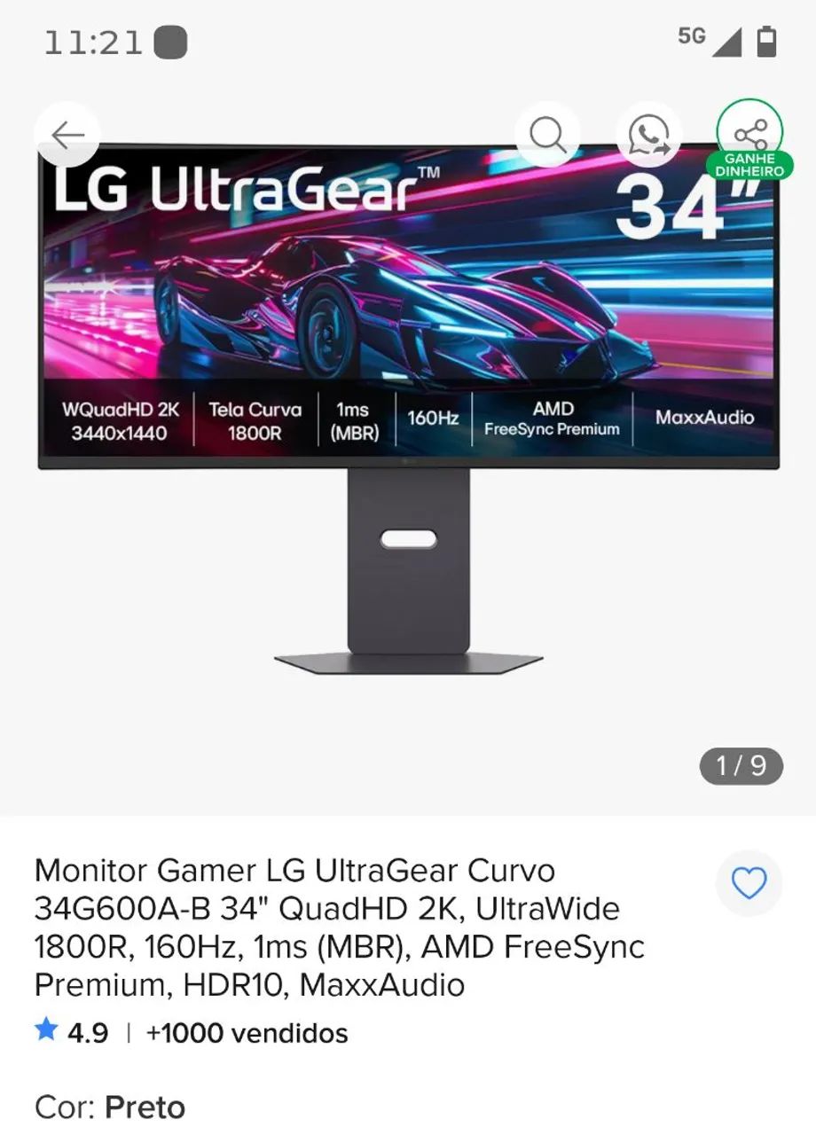 Monitor LG ultragear 34 - Foto 3
