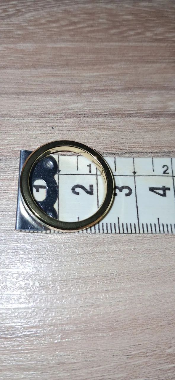 Aliança tungstenio 3mm banhada a ouro original 18k. - Foto 3