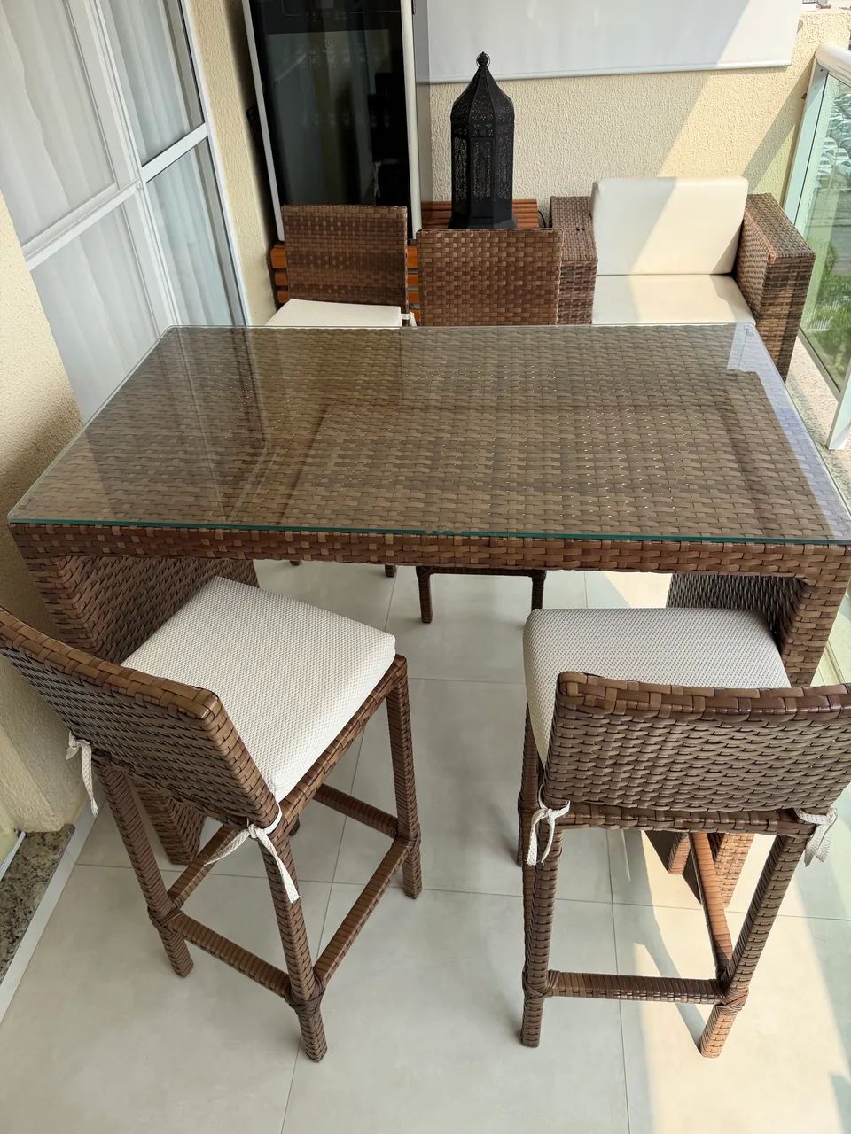 Bistrô em vime com 4 banquetas - Foto 3