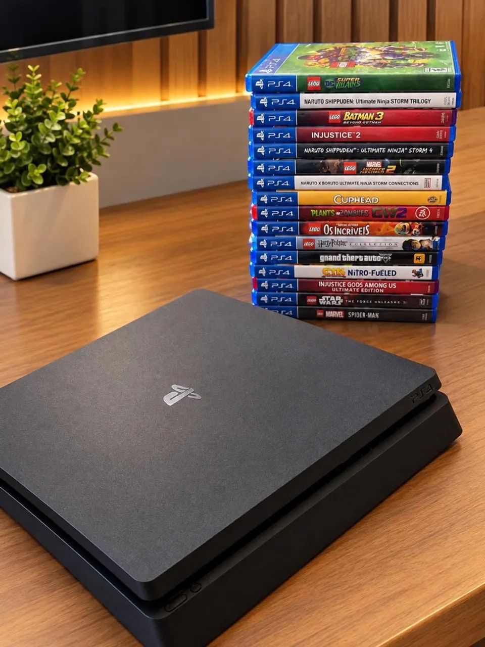 PS4 Slim com jogos