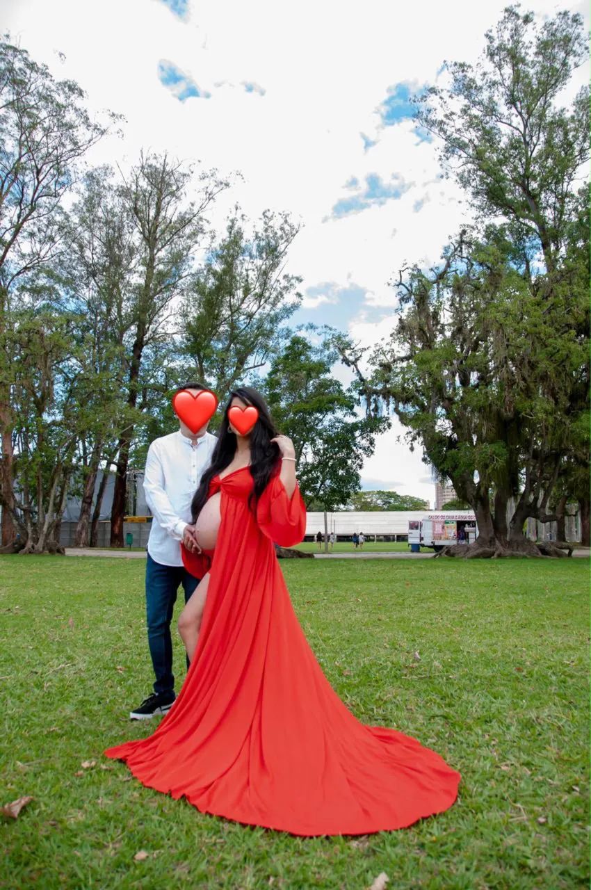 Roupa vermelha ensaio gestante - Foto 3