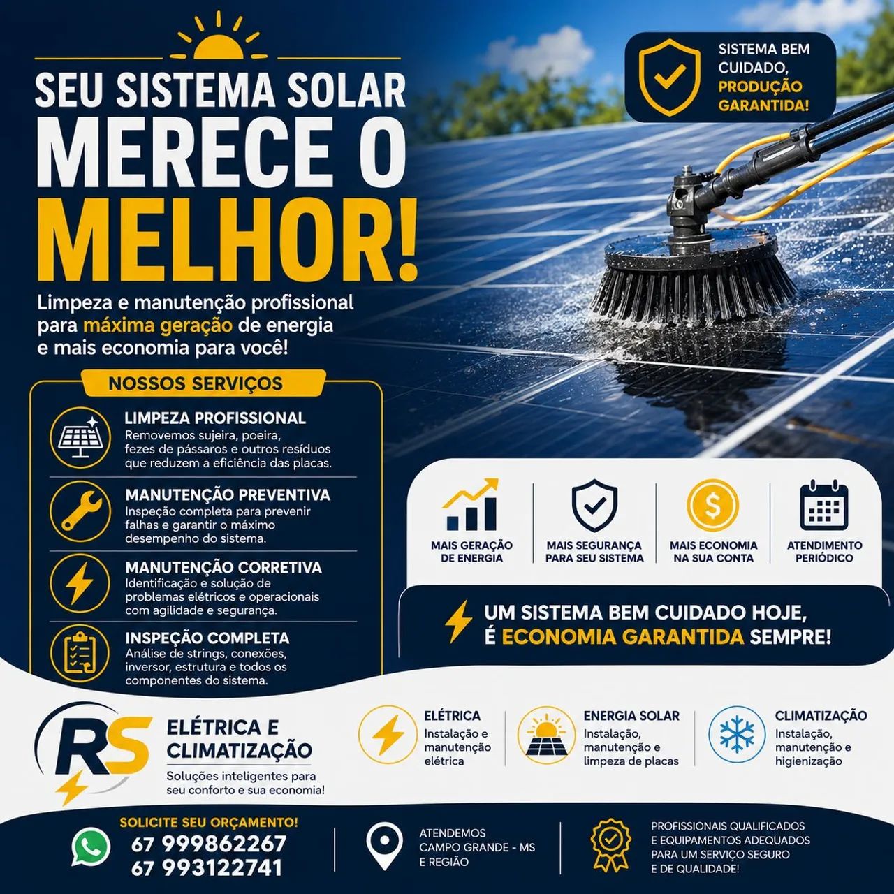 Limpeza de placa solar 