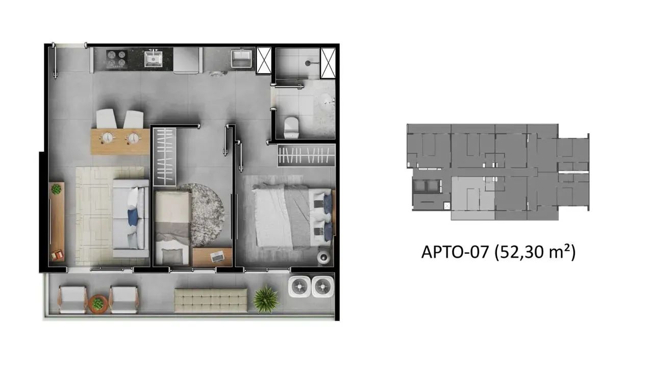 Inovar Residence - 52m2 - 2 quartos - Prox. da praça Batista Campos - Foto 3