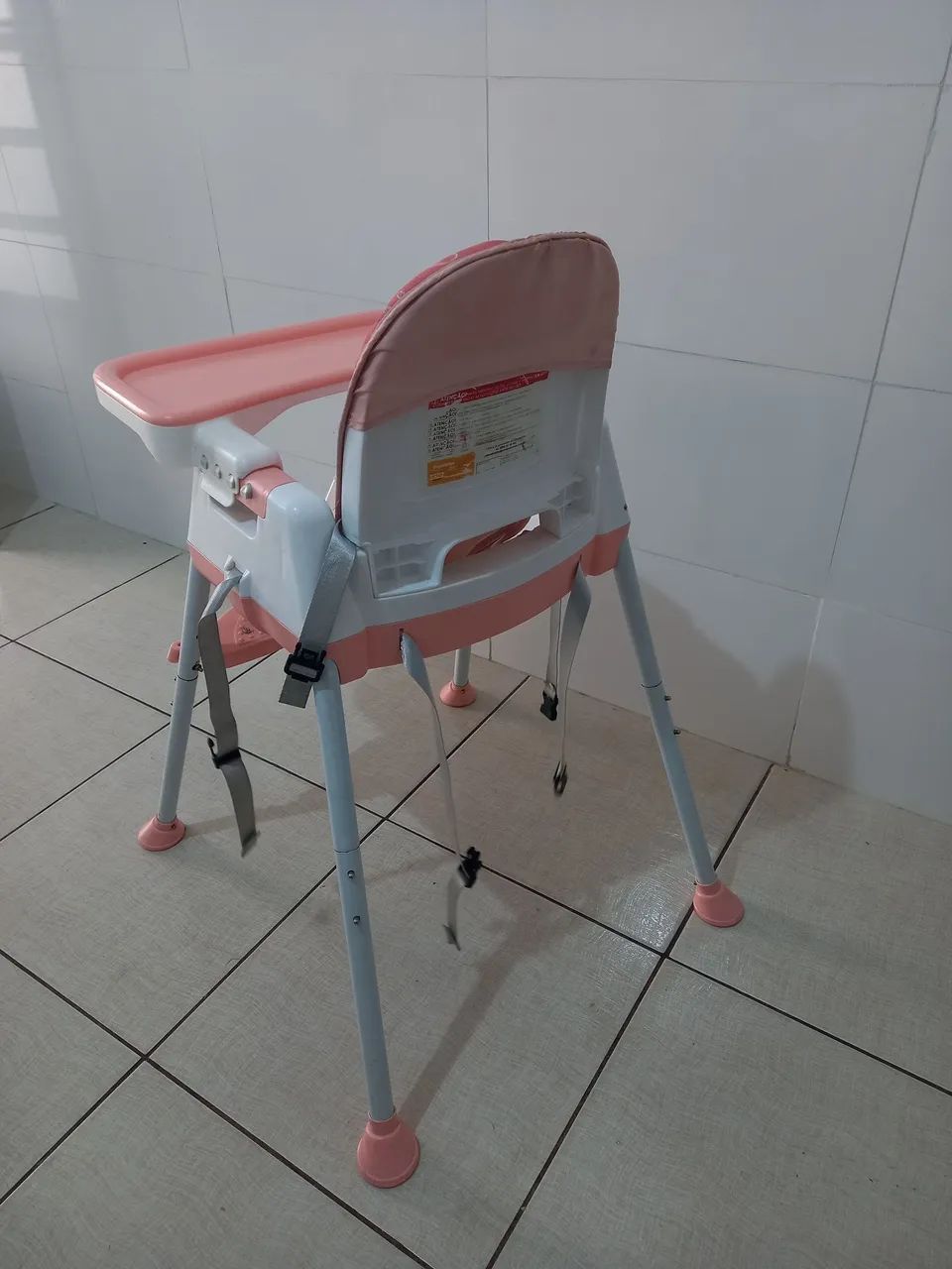 Cadeira de alimentação bebê rosa menina  - Foto 3