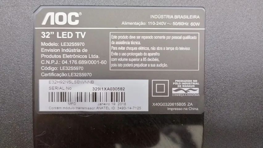 Kit de placas TV AOC 32 polegadas LE32S5970 - Foto 4