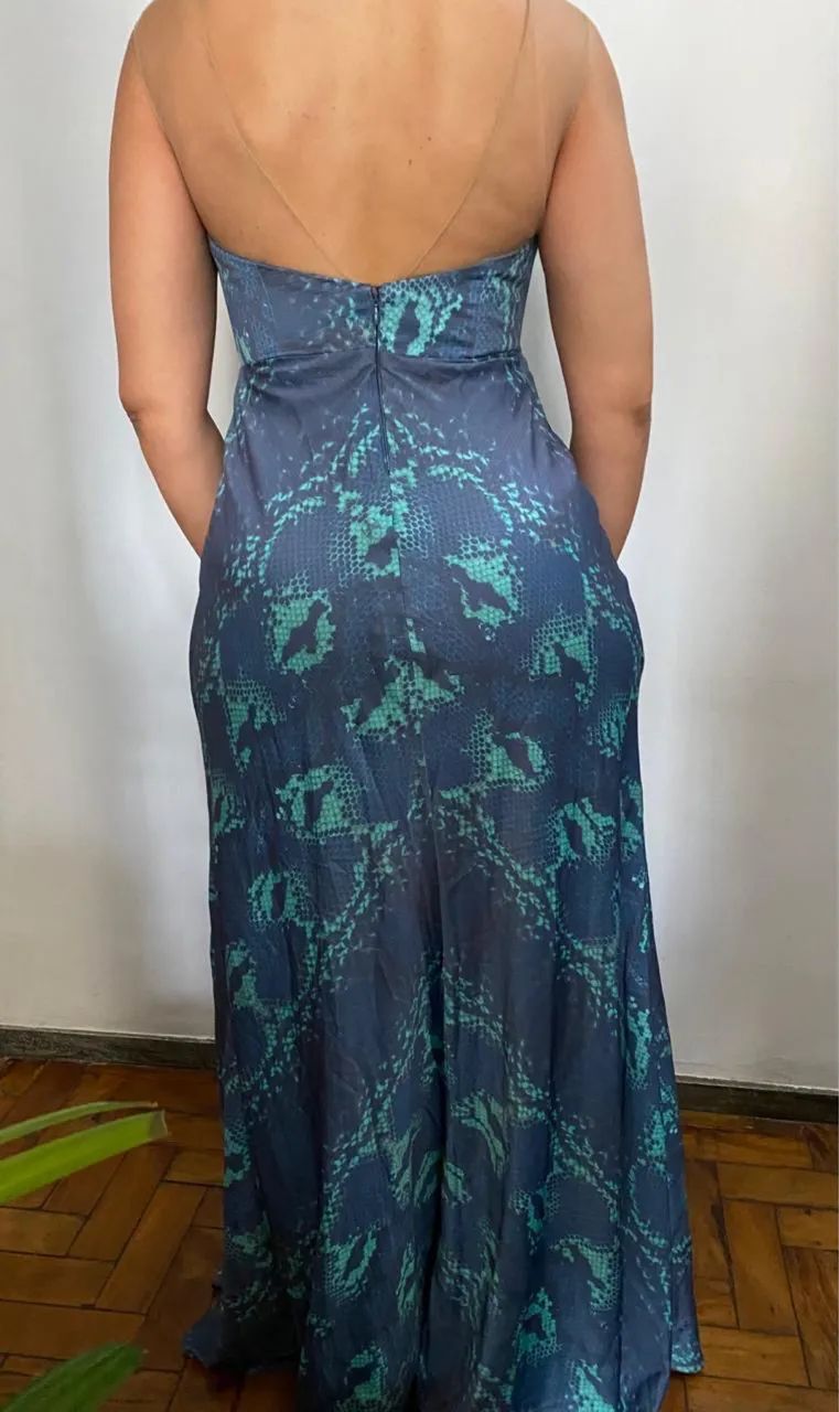 Vestido Fleche D?or Azul Estampado - Foto 4
