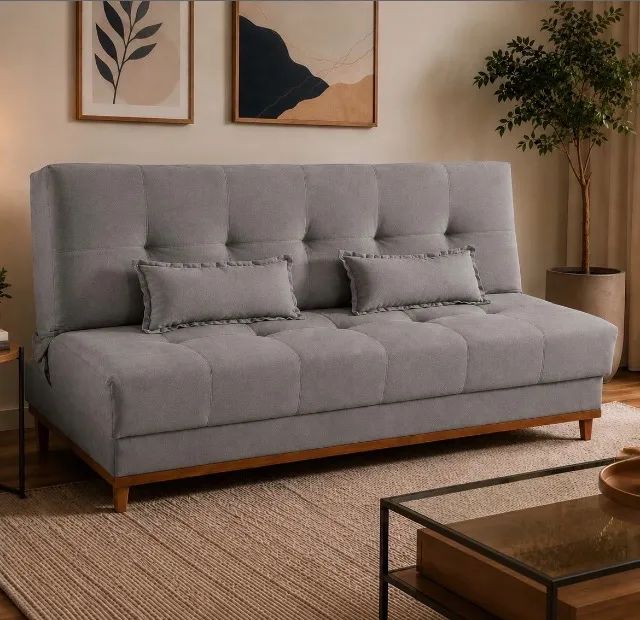 Sofá Cama Confort 188 Cinza