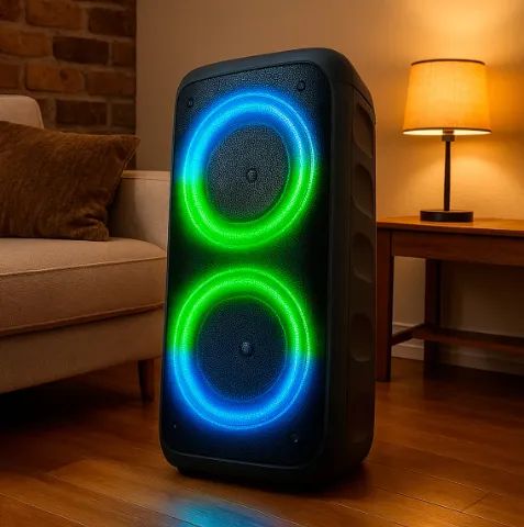 Caixa Som Grave Amplificado Bluetooth Led Rgb P2 Usb - Foto 4