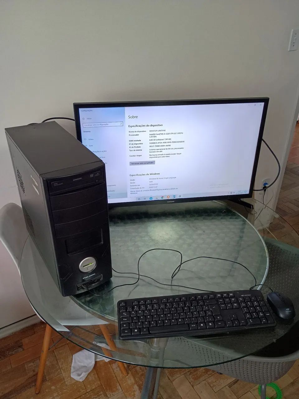 CPU i3-3220, 8GB RAM, SSD SanDisk 128GB, HD 500GB, Win 10, Word/Excel