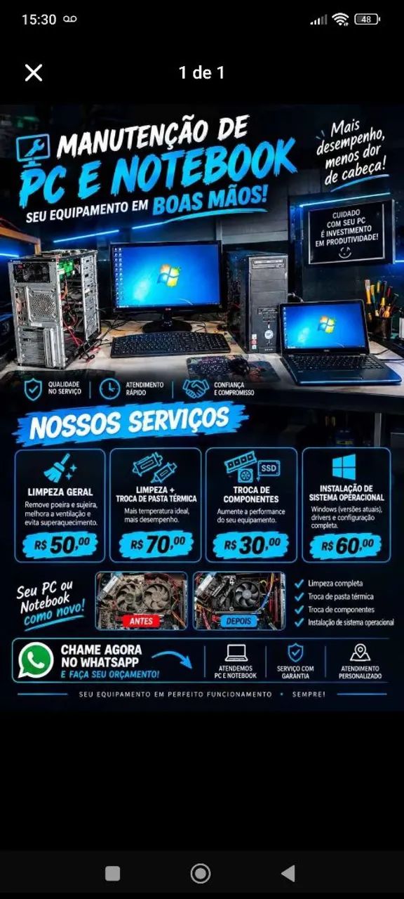 Limpeza de Pc e Notebook 