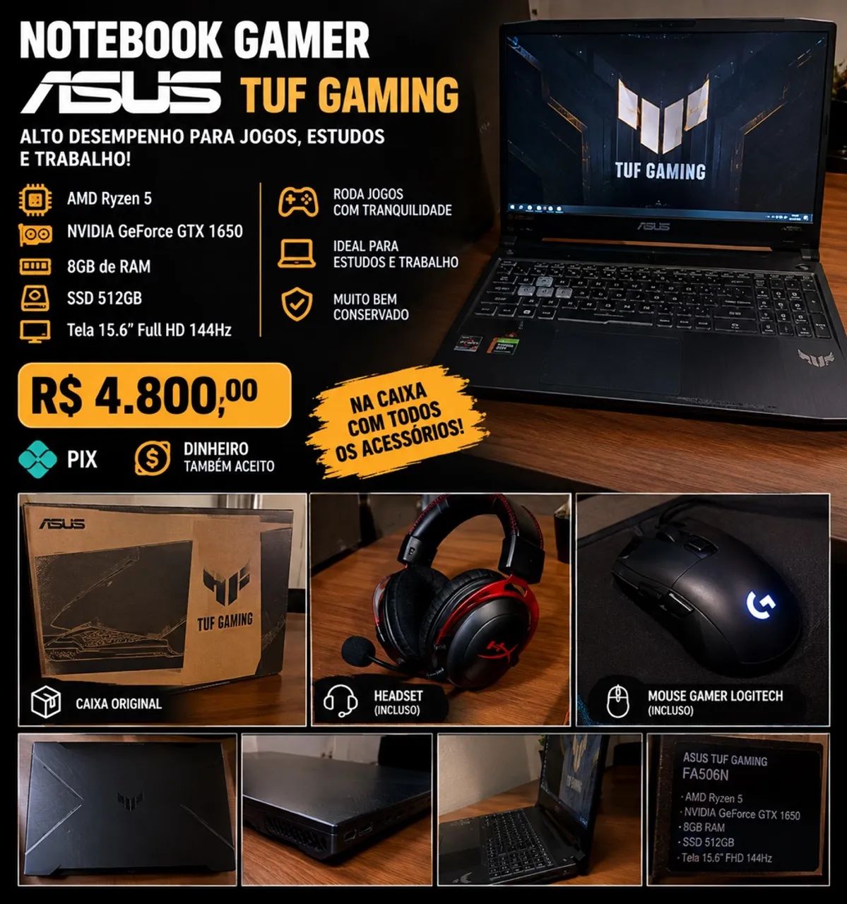 notebook gamer asus tuf a15