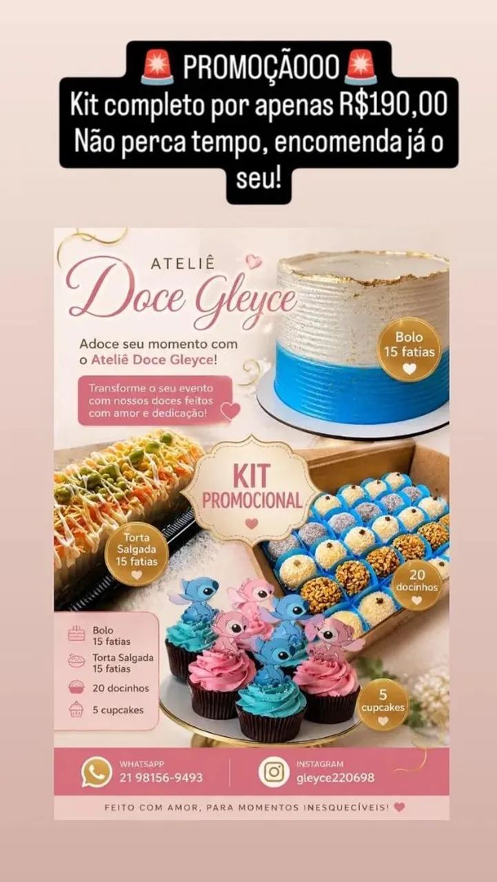 Diversas promoções, Bolos e doces em geral!