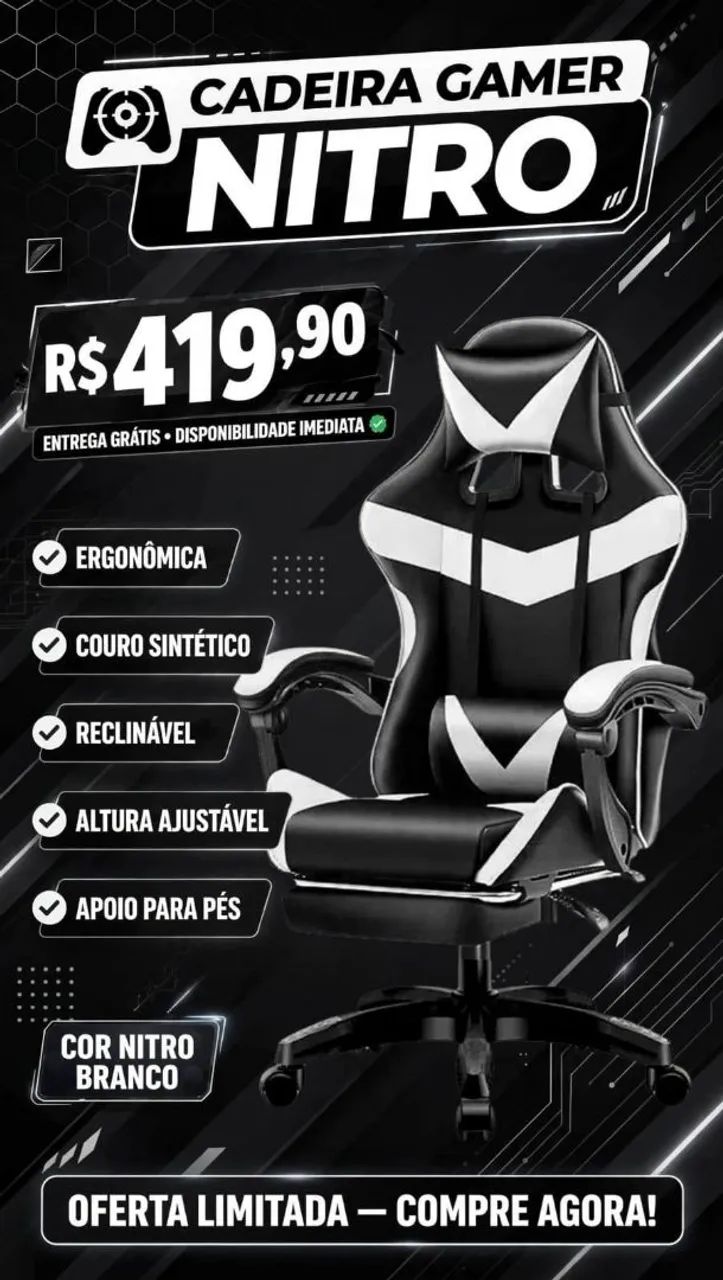 Vedo cadeira Gamer NOVA  e na caixa 