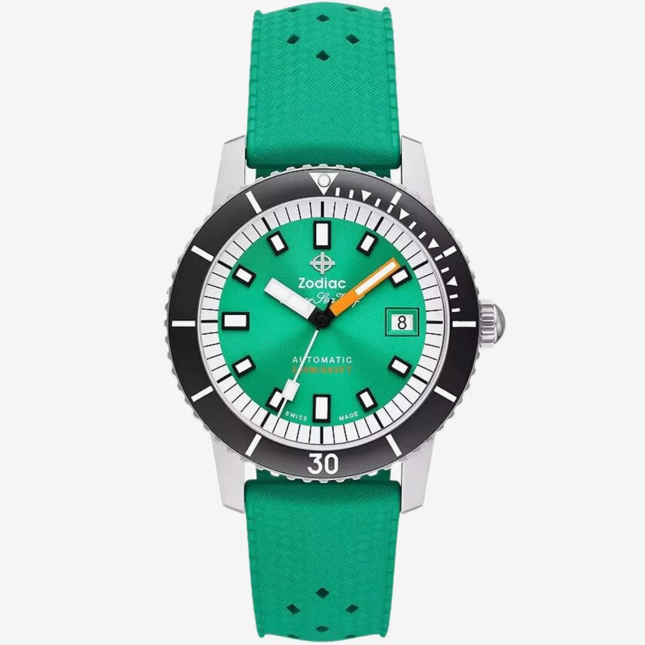sui Relógio Suiço Zodiac Super Sea Wolf Compression Automático Verde +