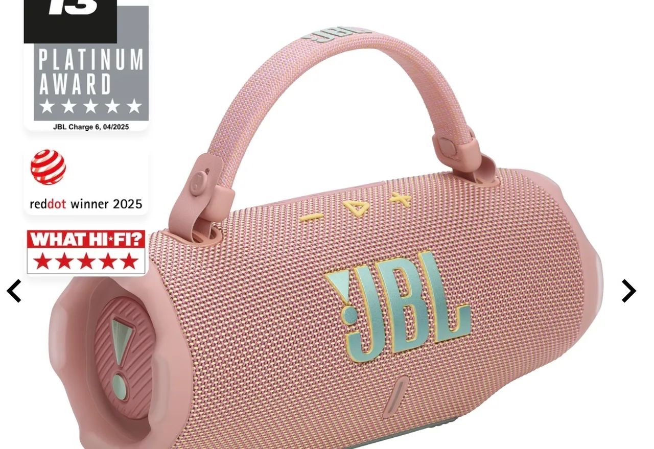 Caixa de som jbl original charge 6 rosa 