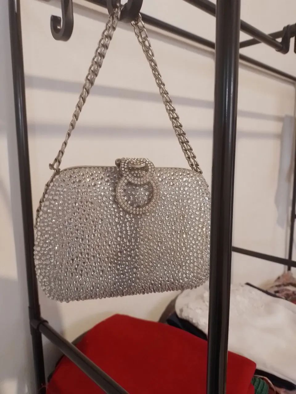 Bolsa Clutch Strass Luxo Feminina - Foto 4