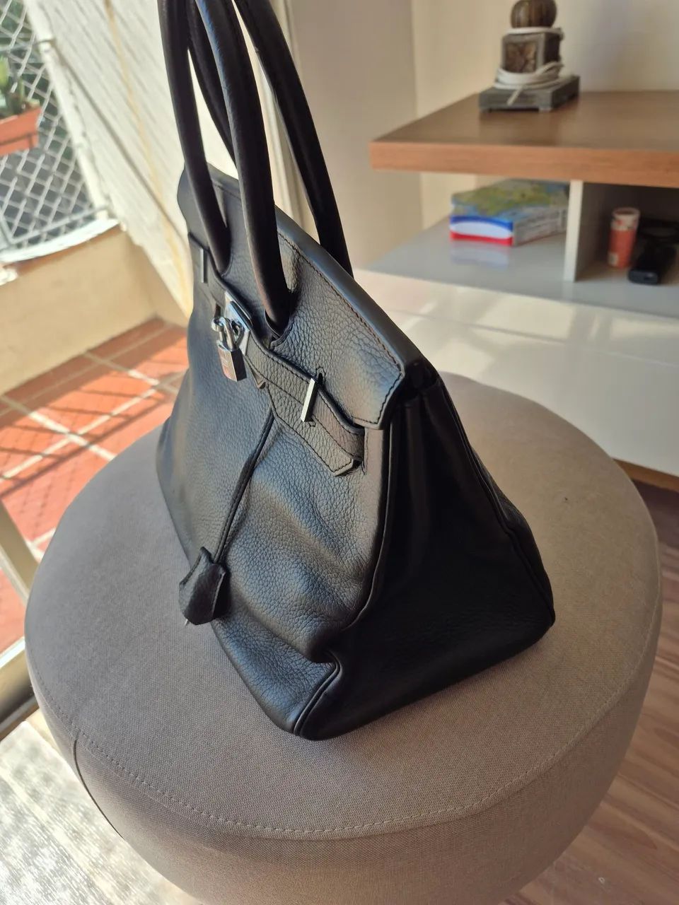 Bolsa de mão em couro legítimo estilo francesa