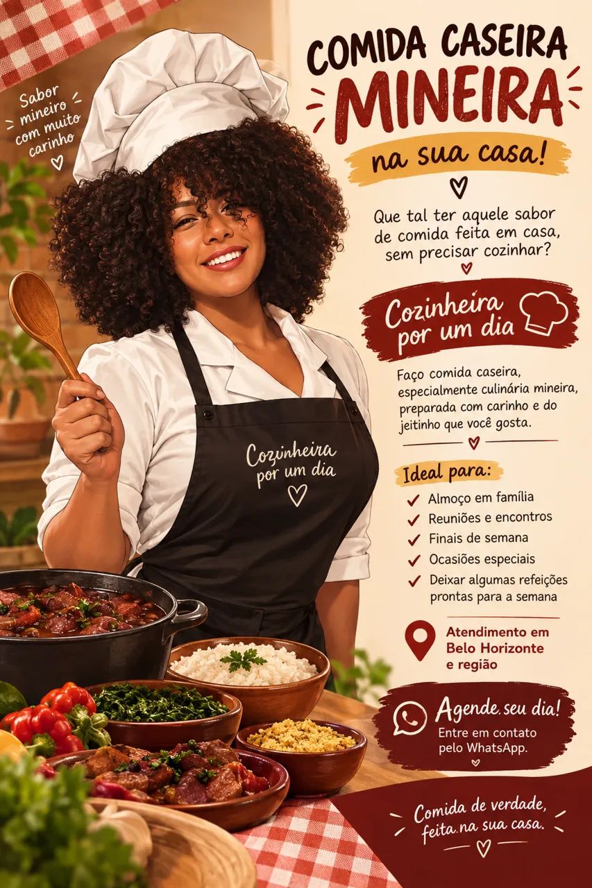 Cozinheira na sua casa 