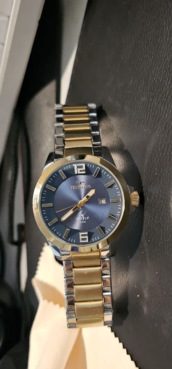 Relógio Technos 2022 - Prata e dourado - Visor Azul