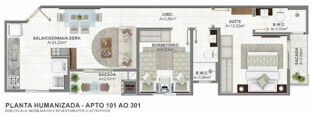 Apartamento Bairro Areais / São José - Foto 3