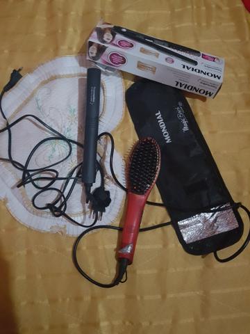 Prancha mais escova Eletrica. kit profissional - Foto 3