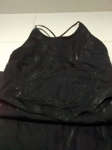 Vestido de festa preto, com echarpe - Foto 4
