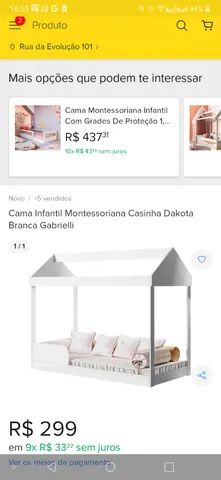 Cama Infantil Montessoriana Casinha Branca Dakota Gabrielli