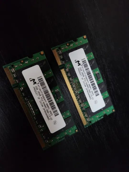 4Gb ram para notebook - 2 pentes de 2gb ddr2 666