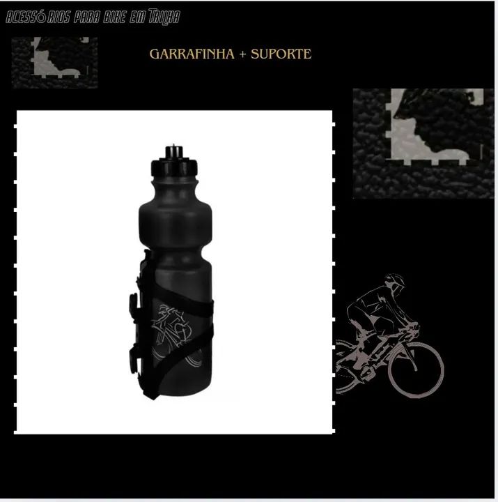Garrafa para Bicicleta 750ml,Acompanha Suporte - Foto 3