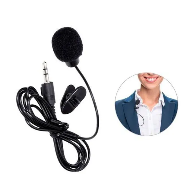 Microfone de Lapela Profissional P2 3,5mm com Clip pra Roupa