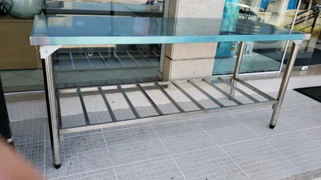 Bancada mesa de apoio inox 190x70cm - Alecs
