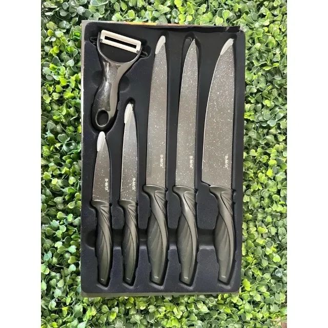 Jogo De Facas Inox 6 Peças Cozinha Churrasco B-Max BM-F989 - Foto 5