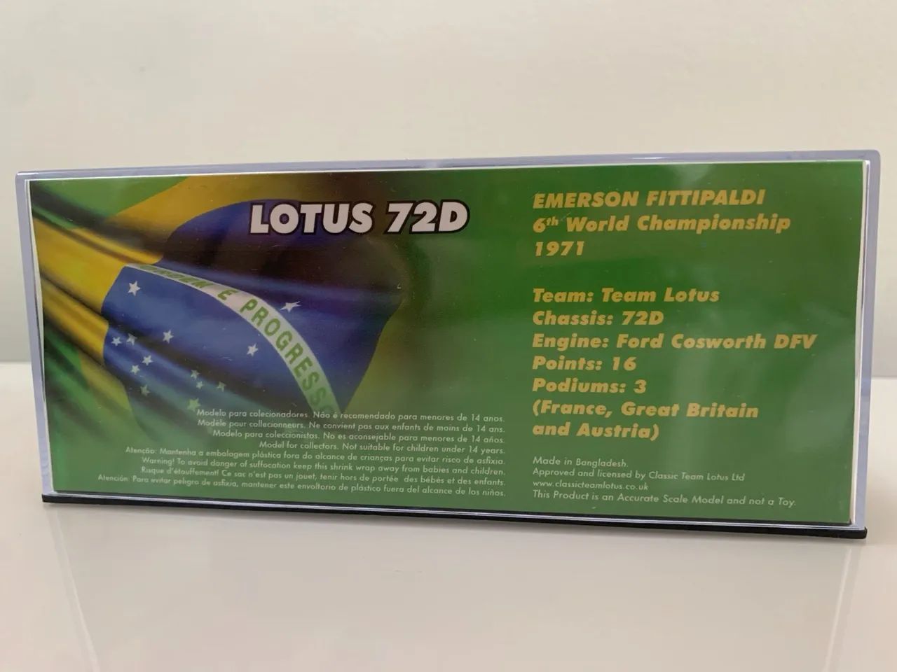 Miniatura Formula 1 Lotus 72-D/Emerson Fittipaldi 1971 - Foto 2