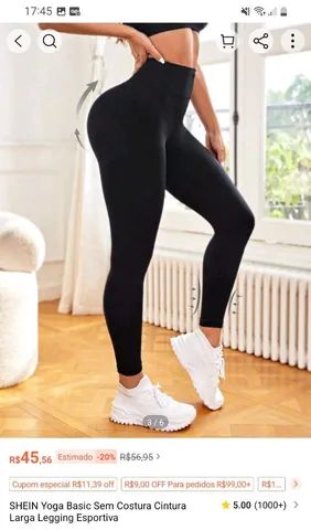 Sem Costura Cintura Larga Legging Esportiva