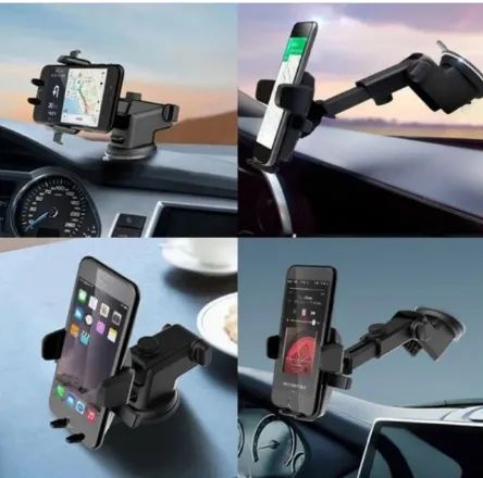 Suporte Celular Gps p/ Carro Veicular Trava Automática Resistente Rotação Base z200  - Foto 4