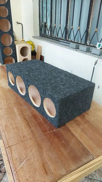 Caixa corneteira, 2 drivers + 2 tweeters, curta, vazia e acarpetada,  - Foto 4