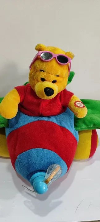 Boneco Ursinho Pooh no Avião Disney Colecionador C/ Defeito