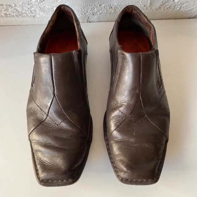 C222 Sapato Ferracini original couro clássico tamanho 39 forma grande