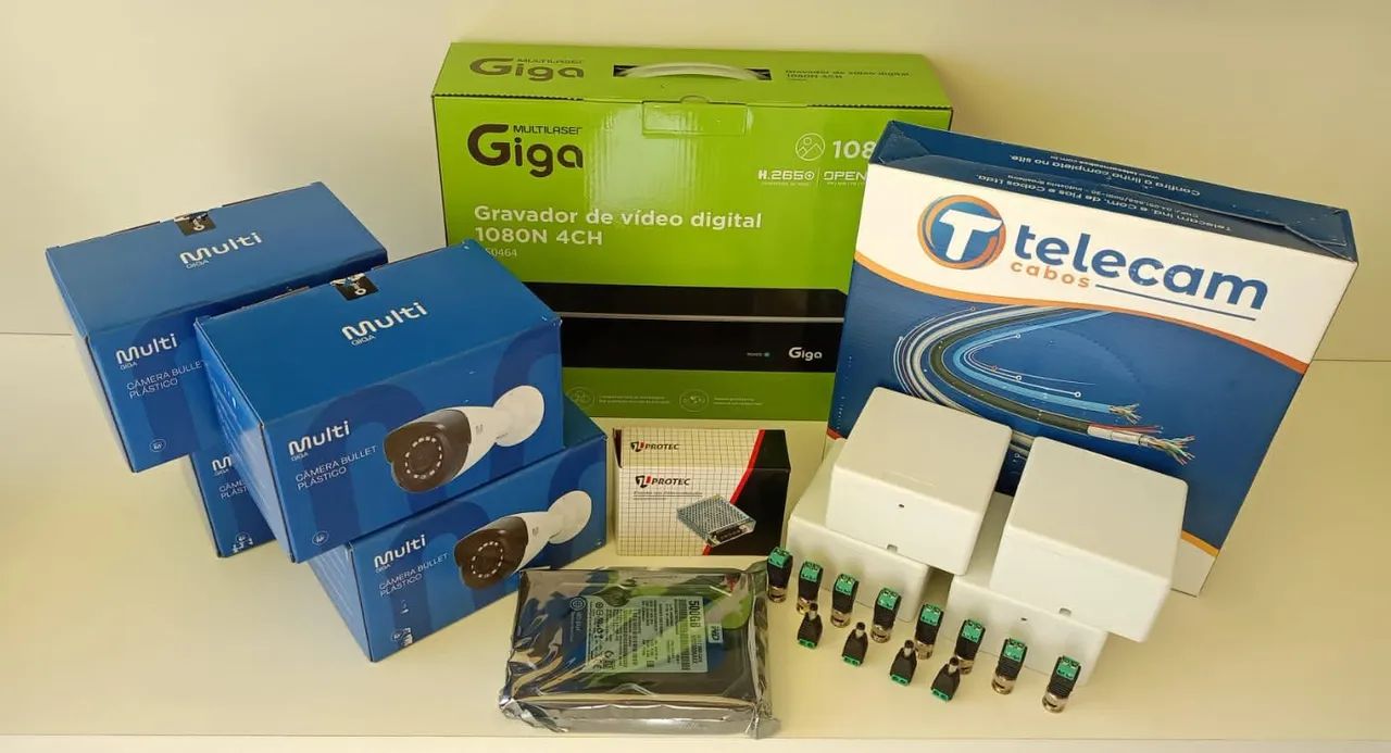 Câmeras de segurança kit com 4 R$ 1450