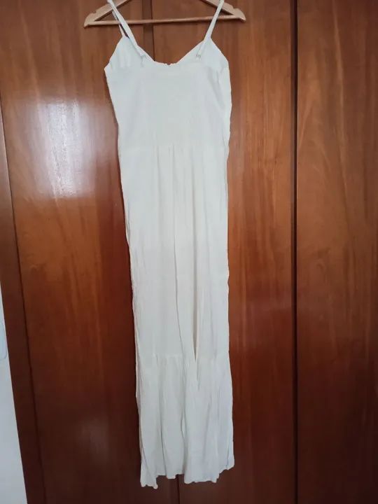 Vestido branco longo com botões tamanho G - Foto 2