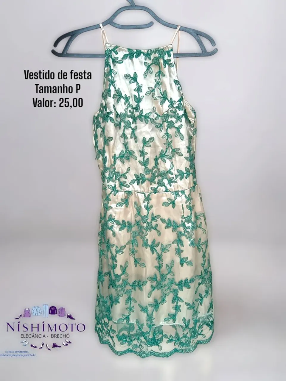 Vestido de festa Brilhoso. Tamanho P e M