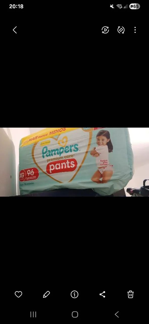 Fralda pampers premium care xg 