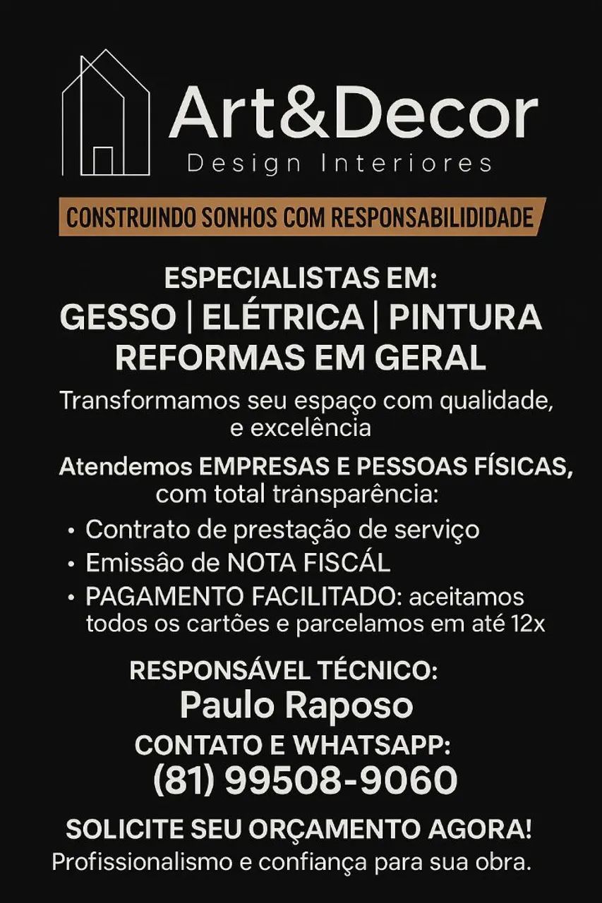 Gesso / Elétrica / Pintura / Reformas